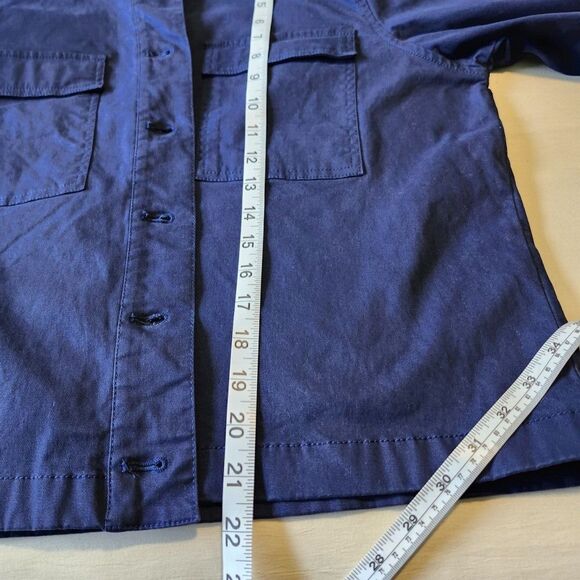 Candace Cameron Bure Cropped Stretch Twill Utility Jacket Navy Blue size M - Picture 6 of 7